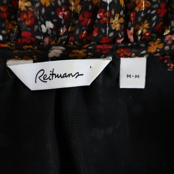 Reitmans - Ruffled V-Neck Floral-Print Blouse - Size M - Picture 4 of 12